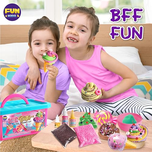 FUN KIDZ Gift Butter Slime Kit for Girls 10-12, FunKidz Ice Cream Soft Slime Making Kit Ages 8-12 Kids Slime Toys Ideal Birthday Party Present - Image 4