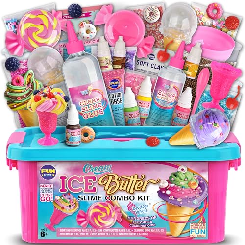FUN KIDZ Gift Butter Slime Kit for Girls 10-12, FunKidz Ice Cream Soft Slime Making Kit Ages 8-12 Kids Slime Toys Ideal Birthday Party Present - Image 1