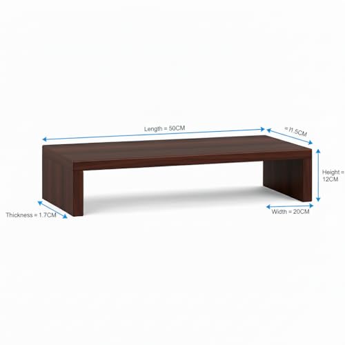 flux Monitor Stand Wooden | Monitor Stand Riser | PC Stand For Desktop Table | , Non Slip, Material: Particle Board Wooden Walnut Brown - Image 5