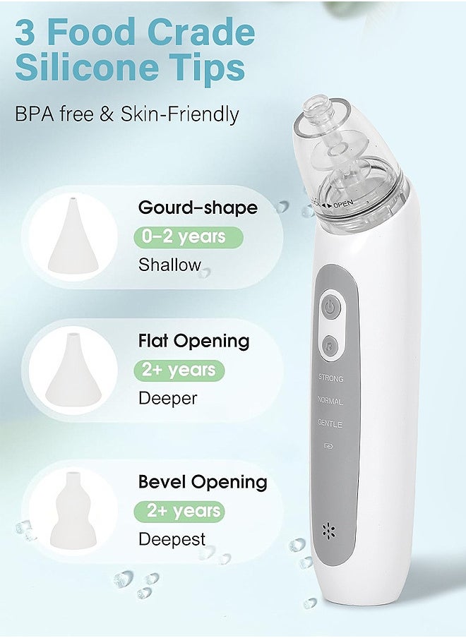 Gecomo Baby Electric Nasal Aspirator, Rechargeable Baby Nasal Suction with 3 Silicone Tips, Adjustable Suction Level and Soothing Piano Music Soft Lighting Function  - Image 3
