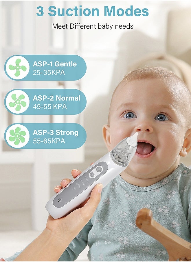 Gecomo Baby Electric Nasal Aspirator, Rechargeable Baby Nasal Suction with 3 Silicone Tips, Adjustable Suction Level and Soothing Piano Music Soft Lighting Function  - Image 4