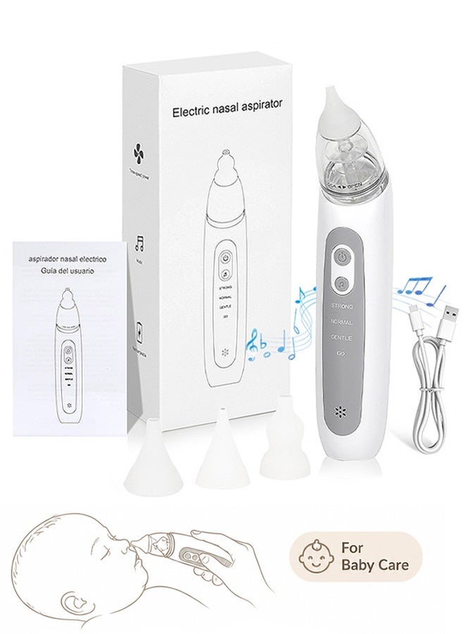 Gecomo Baby Electric Nasal Aspirator, Rechargeable Baby Nasal Suction with 3 Silicone Tips, Adjustable Suction Level and Soothing Piano Music Soft Lighting Function - Image 1