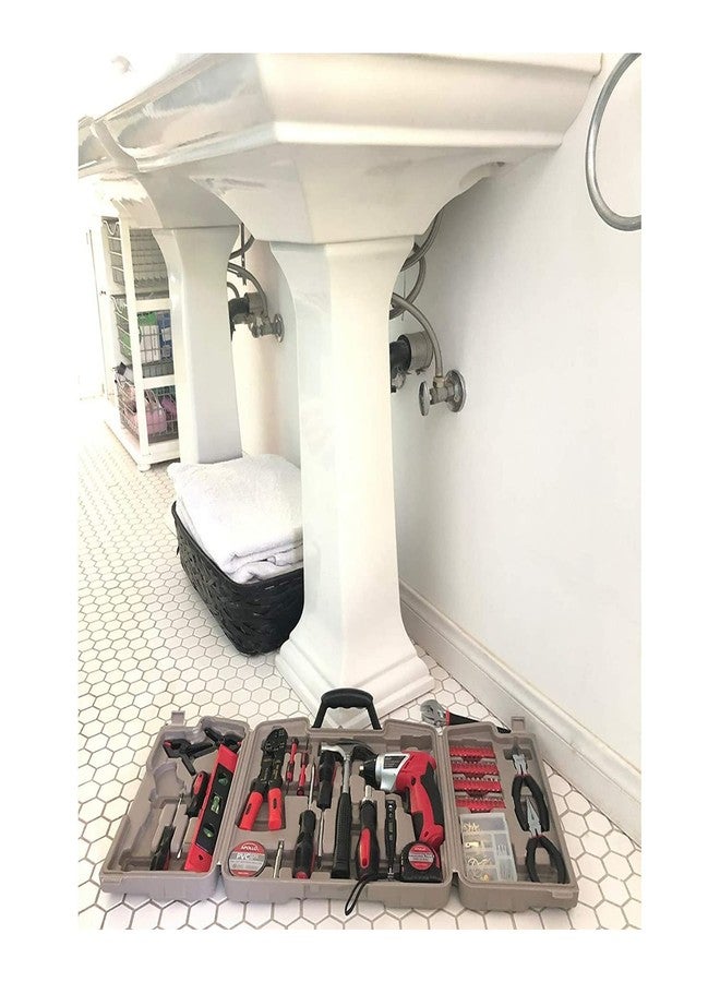 أبوللو مجموعة أدوات منزلية كاملة من أبولو تولز، مكونة من 161 قطعة، مع مفك براغي لاسلكي ببطارية ليثيوم أيون 3.6 فولت ومجموعة من الأدوات اليدوية الأكثر أهمية للقوارب والمركبات والجراج - أحمر - DT0739 - Image 4