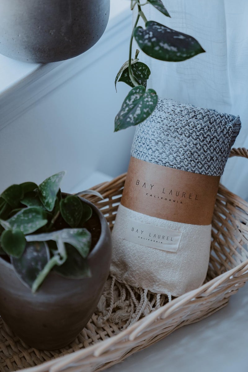 BAY LAUREL Turkish Hand Towel â€“ Pack of 2 | Soft & Absorbent Decorative Towels for Bathroom, Hand, Face, Hair, Gym, Yoga, SPA, Kitchen & Tea | Boho Decor (Gray, Diamond 15x26 Inches (Set of 2) - Image 3