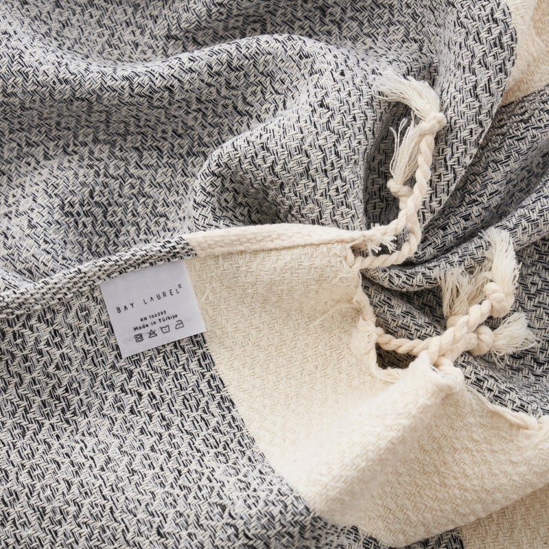 BAY LAUREL Turkish Hand Towel â€“ Pack of 2 | Soft & Absorbent Decorative Towels for Bathroom, Hand, Face, Hair, Gym, Yoga, SPA, Kitchen & Tea | Boho Decor (Gray, Diamond 15x26 Inches (Set of 2) - Image 5
