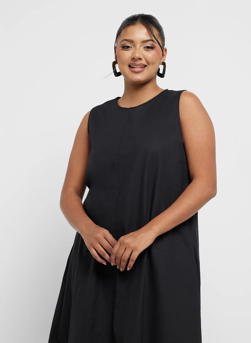 Ginger Plus Sleeveless Pocket Dress