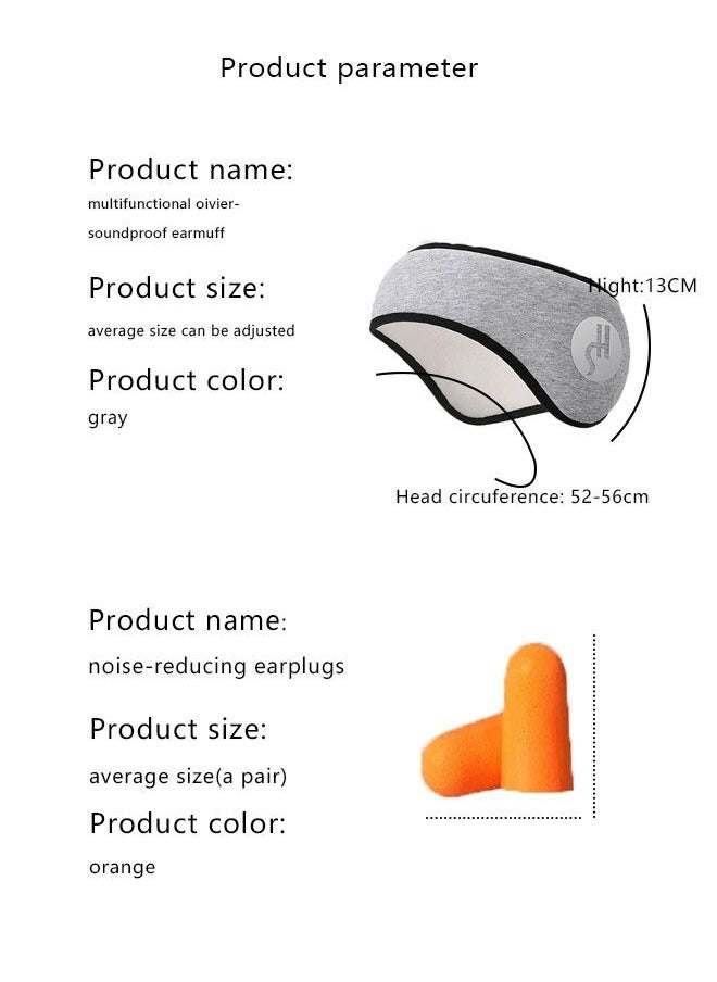 Ocean Soft and Breathable Ear Defenders, Ear Protection Noise Cancelling Headphones, Noise Cancelling Headphones for Sleeping Studying pure cotton Soundproof Earmuffs  (Grey）  - Image 5