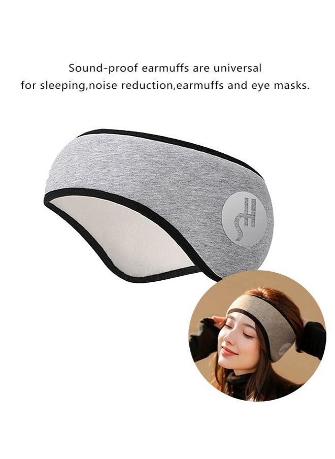 Ocean Soft and Breathable Ear Defenders, Ear Protection Noise Cancelling Headphones, Noise Cancelling Headphones for Sleeping Studying pure cotton Soundproof Earmuffs  (Grey）  - Image 2