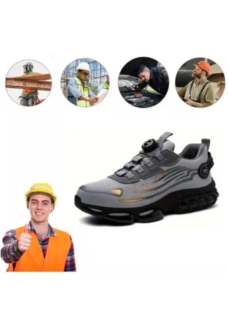 Verci Unisex Professional Steel Toe Puncture Proof Work Boots Comfy Non Slip Cushioned Shock Absorption Safety Shoes Men's Outdoor Footwear (43 EUR)  - Image 1