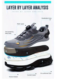 Verci Unisex Professional Steel Toe Puncture Proof Work Boots Comfy Non Slip Cushioned Shock Absorption Safety Shoes Men's Outdoor Footwear (43 EUR)  - Image 4