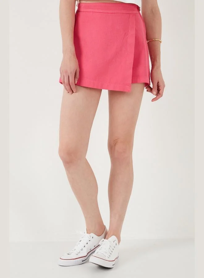 Lela Lela Cotton Zippered Asymmetrical Mini Short Skirt Women's SHORT SKIRT 668YP4411