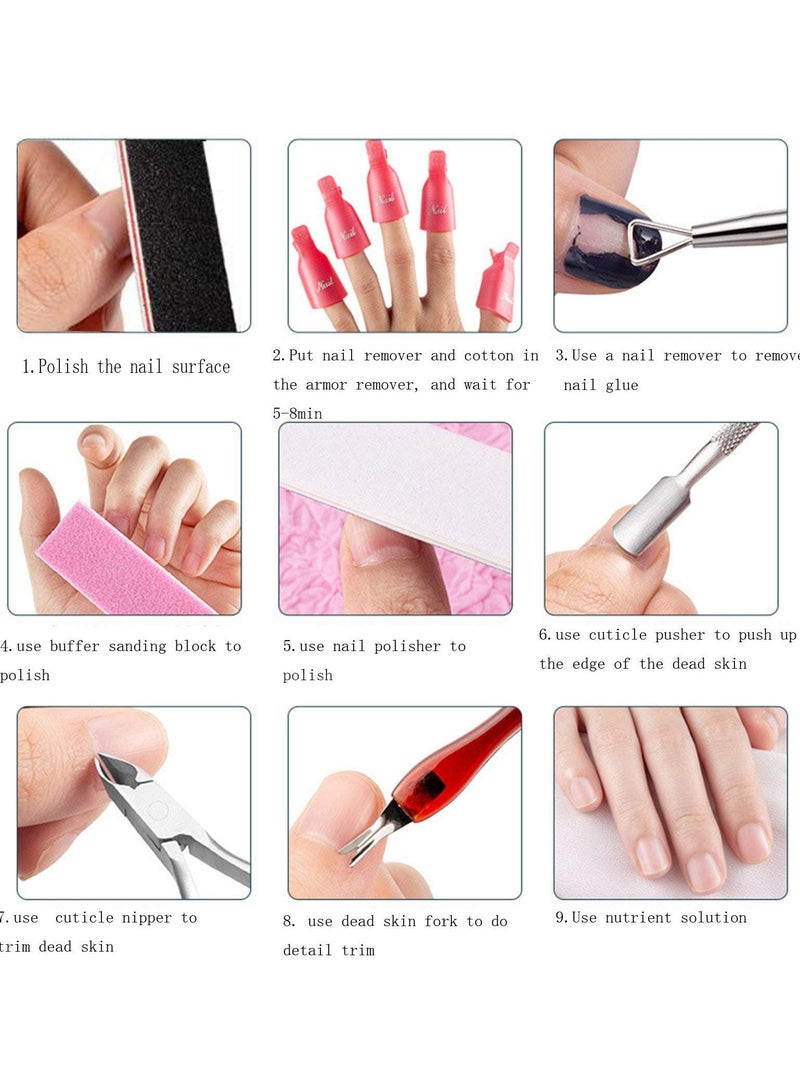 KASTWAVE Nail Files and Buffers Sets, 22pcs Professional Manicure Tools Kit with Stainless Steel Cuticle Pusher and Dead Skin Fork Nail Removal Nail Care Sets for Men Women - Image 2