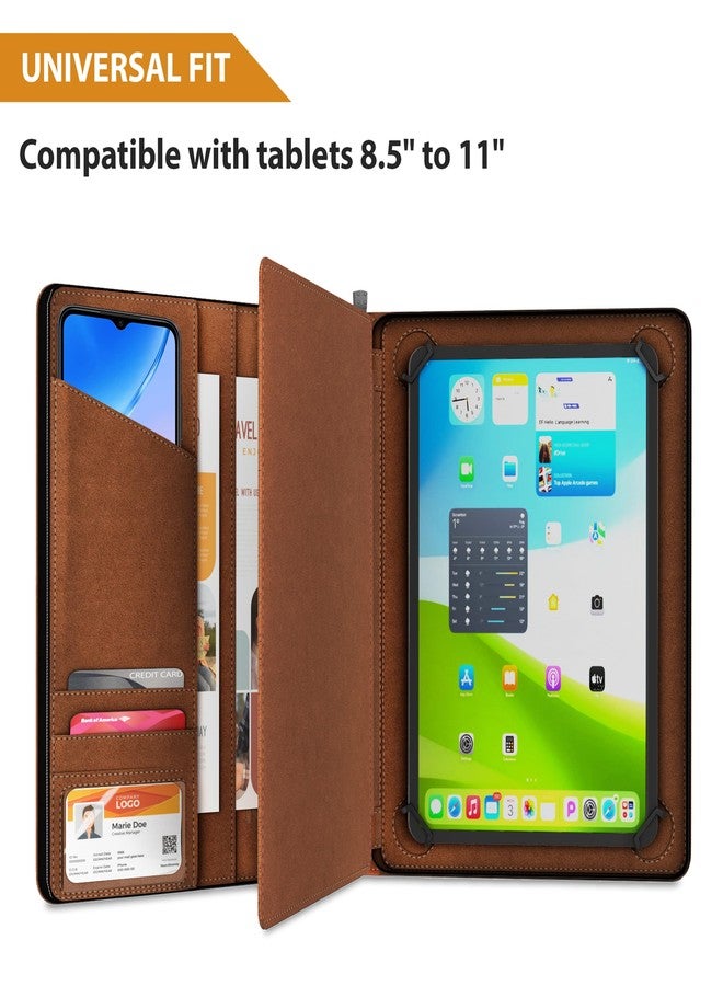 KHOMO Universal Padfolio Case - Portfolio Organizer for Tablet 8.5 up to 11 inch -PU Leather Notebook Pad Holder Folder for iPad, Air, Pro & Others - Image 3