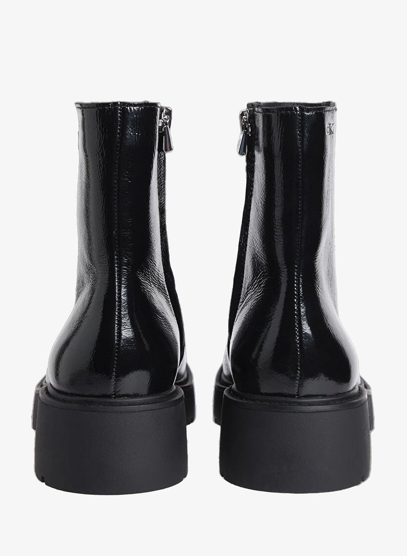 كالفن كلاين جينز جزمة جلد بكعب سميك بسحاب - Image 3