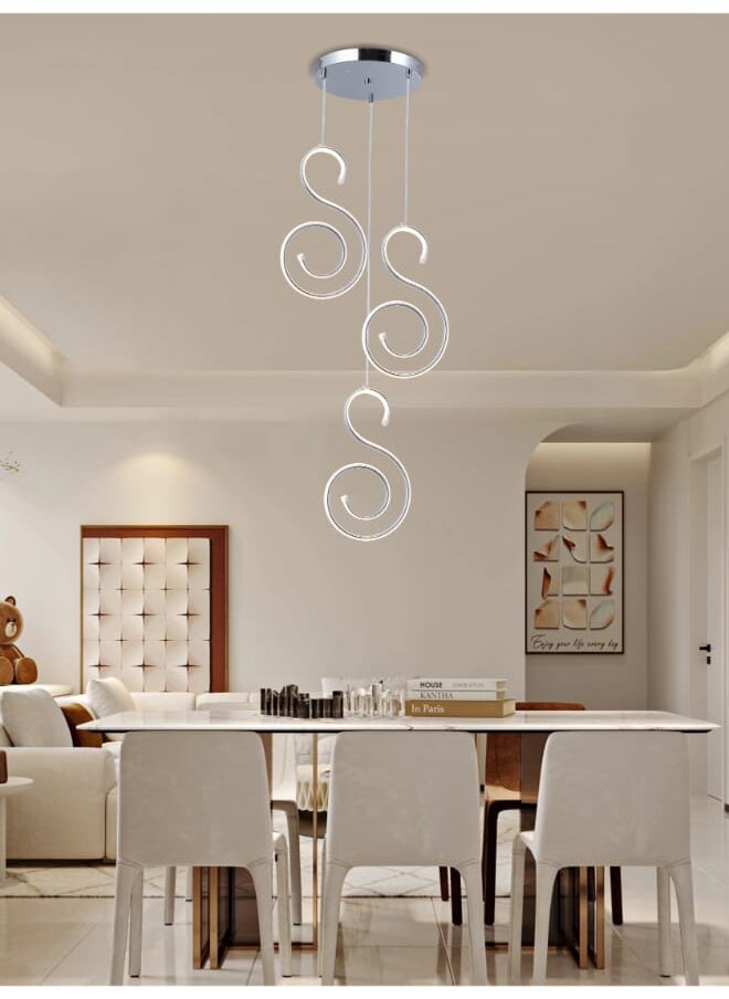 Best Power Modern LED Chandelier 3-Light 7144-3 – 3 Lighting Levels, 60W, 100cm Adjustable Length – Elegant Hanging Pendant Light for Living Room, Dining Room, and Bedroom  - Image 1