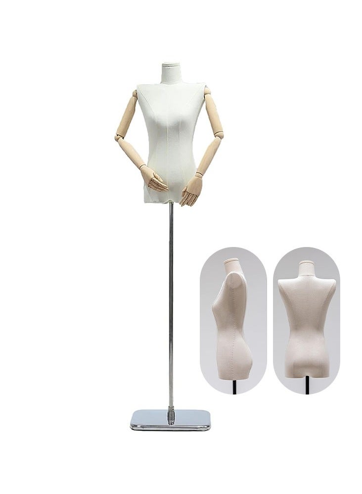 Arabest Female Dress Form Mannequin Torso, Adjustable Height Manikin Body Clothing Display Form, with Soild Wood Arm and Metall Base, for House Clothing Store School(Height Adjustable 165-210cm)  - Image 1