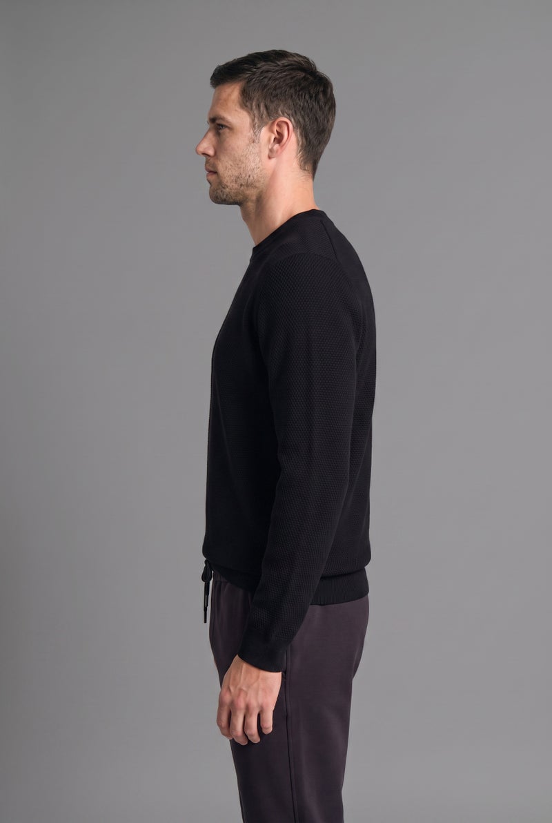 DeFacto Black Man Standard Fit Crew Neck Knit Pullover Casual - Image 3