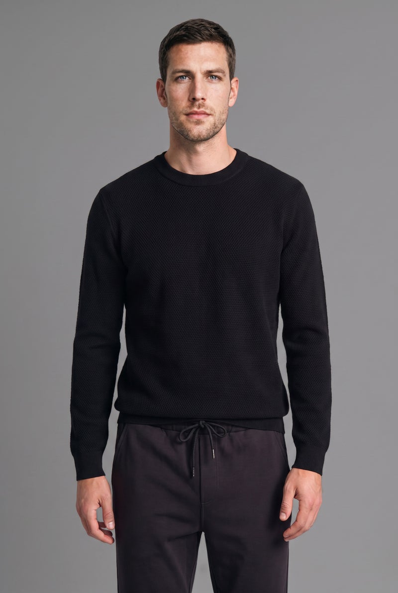 DeFacto Black Man Standard Fit Crew Neck Knit Pullover Casual - Image 2