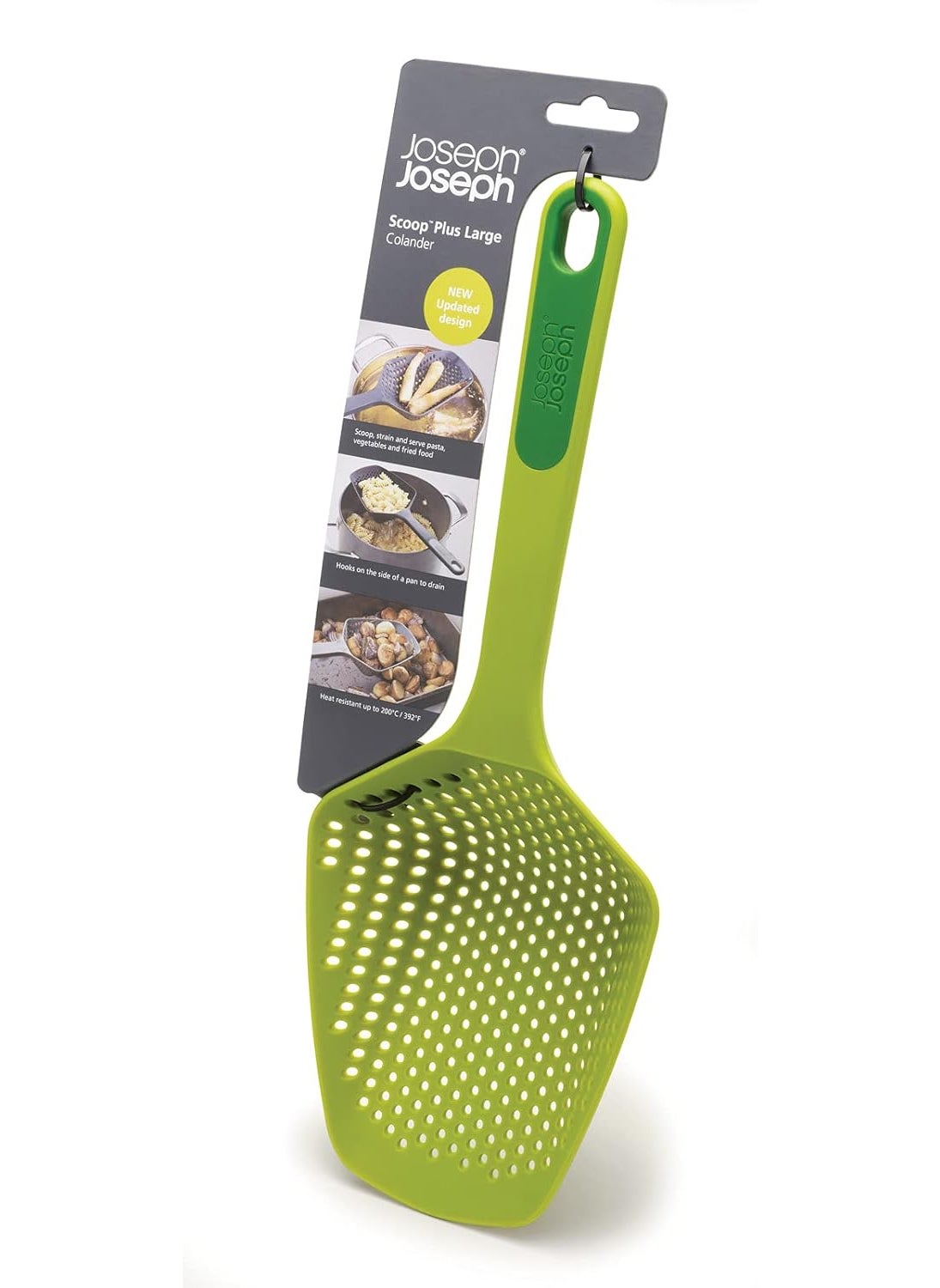 Joseph Joseph Joseph Joseph Large Plastic Slotted Spoon Green  - Image 2