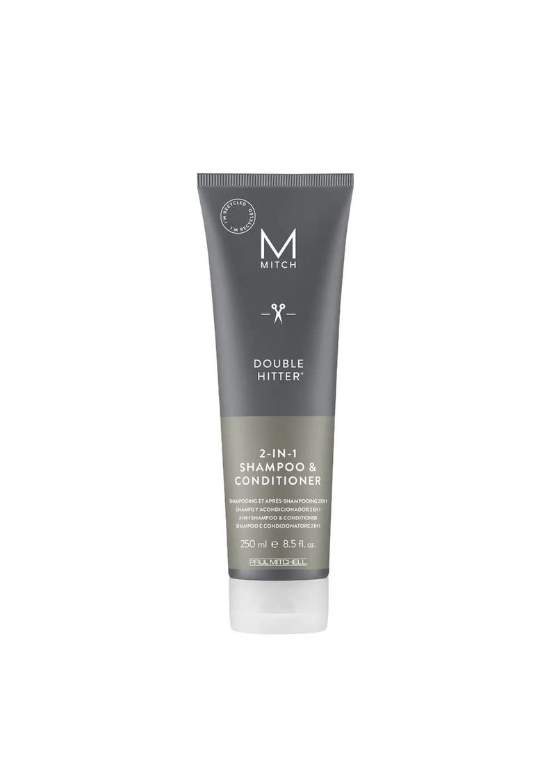 Mitch MITCH by Paul Mitchell Double Hitter 2-in-1 Shampoo & Conditioner for Men, For All Hair Types 