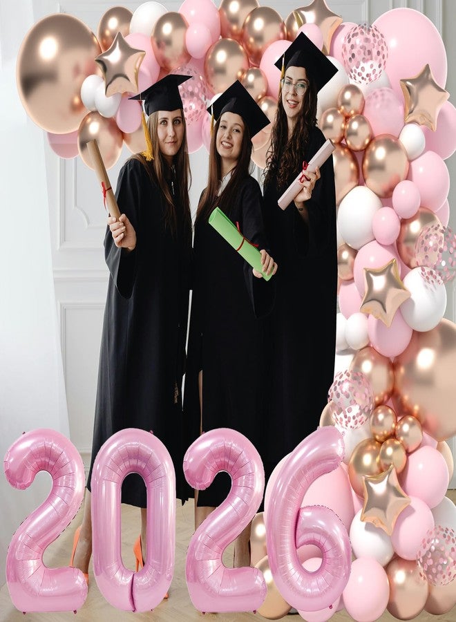 LYVEEF Graduation Decorations Class of 2026: Pink and Gold Graduation Balloons Arch Kit 2026 Grad Party Decorartion with Congrats Grad Backdrop Party Supplies for High School & College Celebrations - Image 4