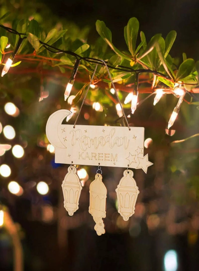 1pc Wooden Ramadan Wall Hanging  - Image 1