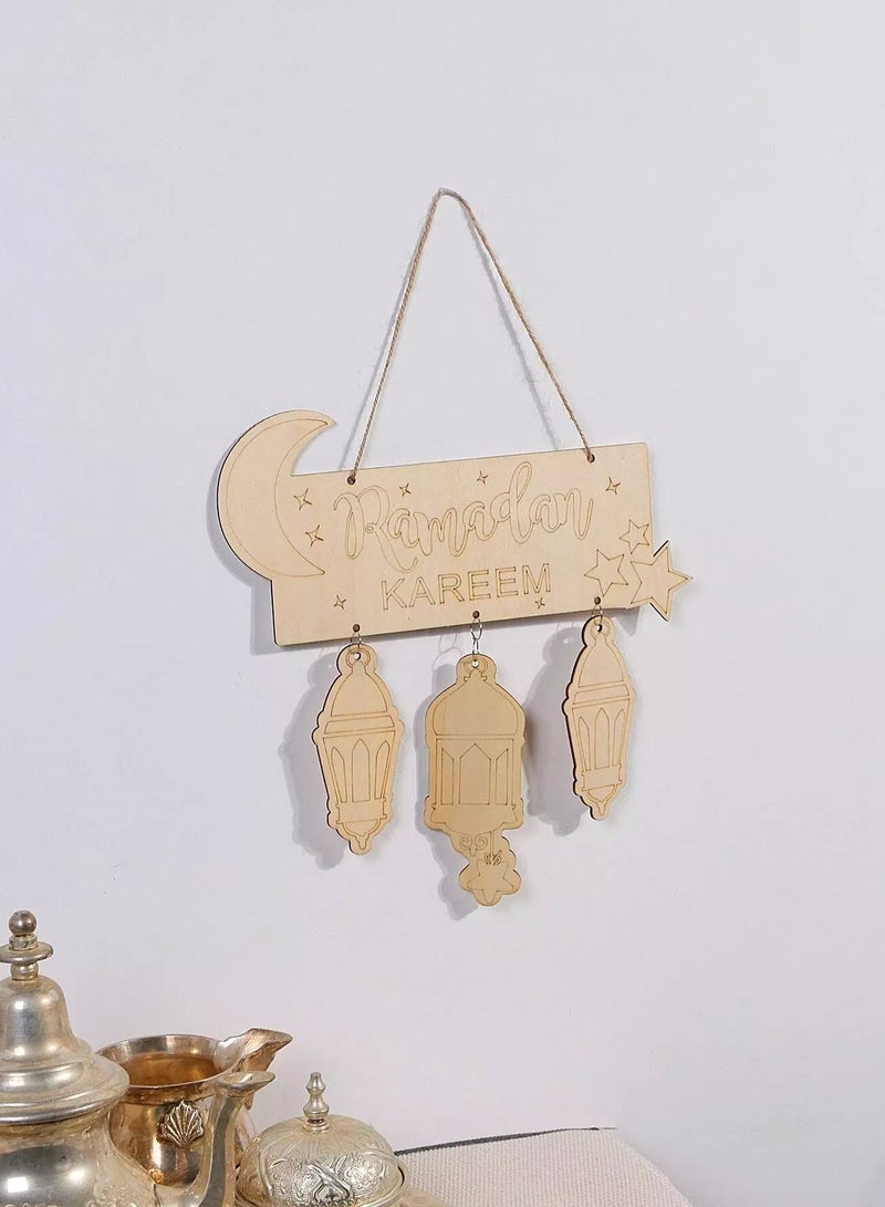 1pc Wooden Ramadan Wall Hanging  - Image 3