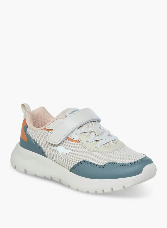 kangaROOS Girls' Colourblock Sports Shoes with Hook and Loop Closure