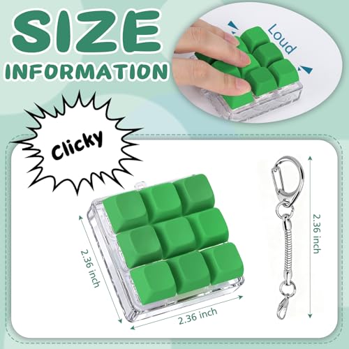 Axlksia Keyboard Fidget Toy Fidget Clicker Keyboard Fidget Keychain Button Fidget Gifts for Adults to Relieve Stress and Pass Time Style P - Image 5