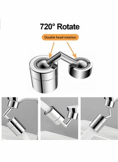 Excefore Splash Filter Faucet, Universal 720° Rotatable Faucet Sprayer Head Oxygen-Enriched Foam with 2 Water Outlet Modes 4-Layer Net Filter  - Image 2