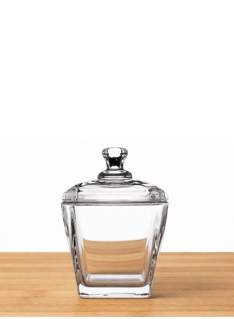Glass Sugar Bowl with Lid, Stylish Candy & Nuts Jar , Dry Fruit Serving Jar for Kitchen & Table , Sugar Holder With Lid, Sugar Bowl Glass - Image 1