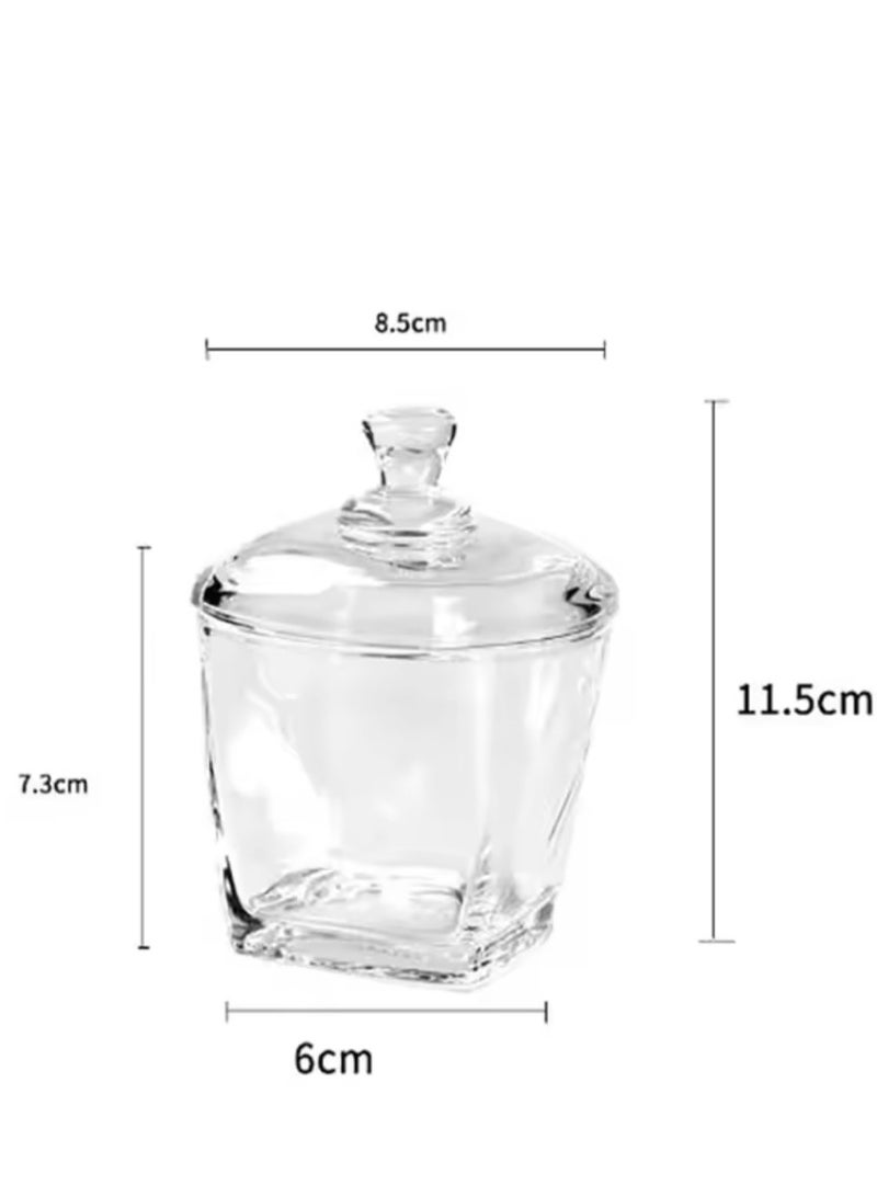 Sugar Bowl Glass With Lid Plain  - Image 2