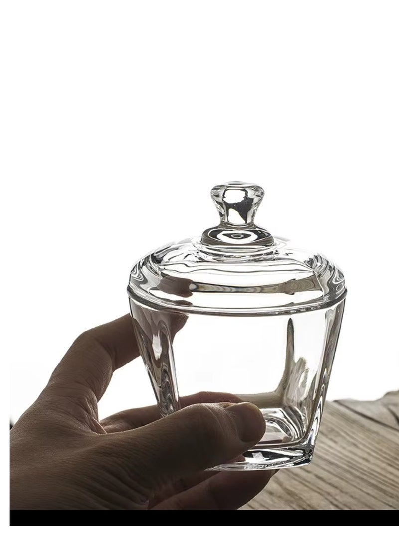 Sugar Bowl Glass With Lid Plain  - Image 4