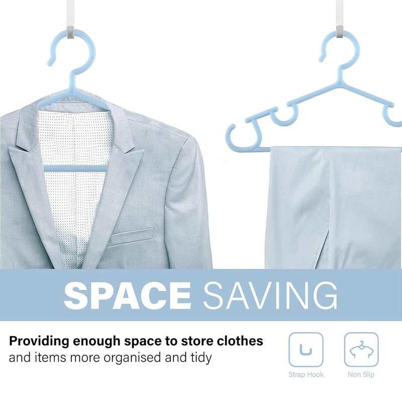 Kuber Industries (Set of 10) Multipurpose Baby Wardrobe Hangers for Clothes | Durable & Space-Saving Hanger Organisers - Ideal for Newborn & Toddler Garments | Blue - Image 4