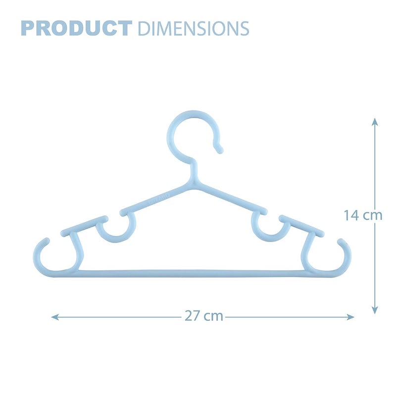Kuber Industries (Set of 10) Multipurpose Baby Wardrobe Hangers for Clothes | Durable & Space-Saving Hanger Organisers - Ideal for Newborn & Toddler Garments | Blue - Image 3