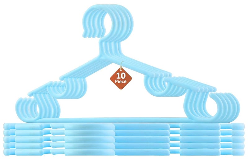 Kuber Industries (Set of 10) Multipurpose Baby Wardrobe Hangers for Clothes | Durable & Space-Saving Hanger Organisers - Ideal for Newborn & Toddler Garments | Blue - Image 1