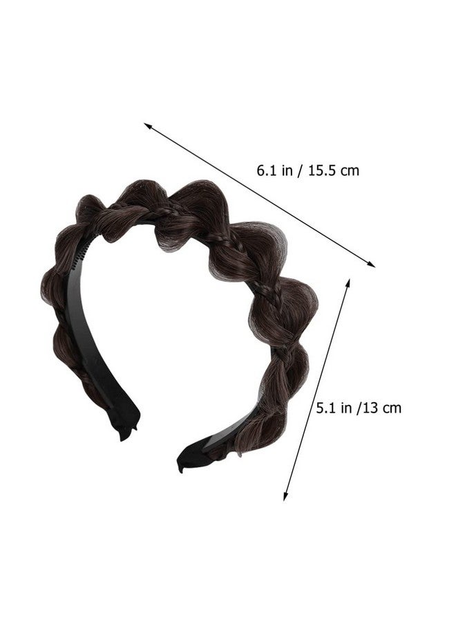 Uonlytech Womens Headbands Braided Headband With Teeth For Women, Synthetic Braid Hair Plaited Hair Bands Hair Hoop Hairpieces, Fashion Braid Wig Headbands Hair Accessories For Girls Braided Wigs - Image 2