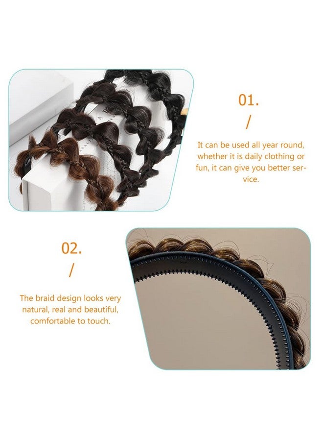 Uonlytech Womens Headbands Braided Headband With Teeth For Women, Synthetic Braid Hair Plaited Hair Bands Hair Hoop Hairpieces, Fashion Braid Wig Headbands Hair Accessories For Girls Braided Wigs - Image 3