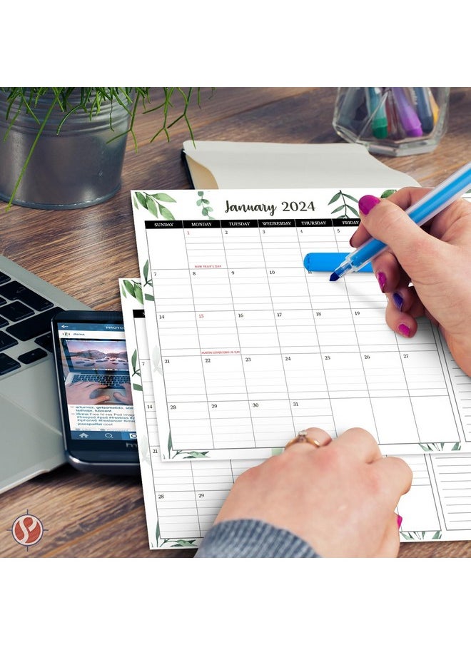 S Superfine Printing - 2024 Year Desk Calendar 11" X 8.5" Desktop Or Wall Planner, Tear-Off Pad For Easy Planning, Includes A Notes Section To Do'S Monthly Tasks For The Year Of 2024 | Runs From January 2024 - January 2025 - Image 1
