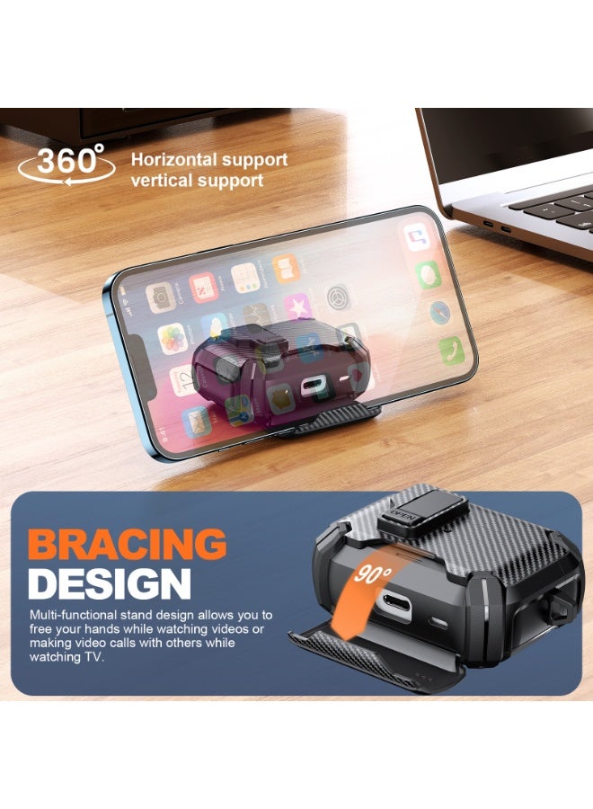 ICARLUS For AirPods Pro 2/AirPods Pro  MagSafe Magnetic Holder Carbon Fiber Pattern Earphone Case Black - Image 3