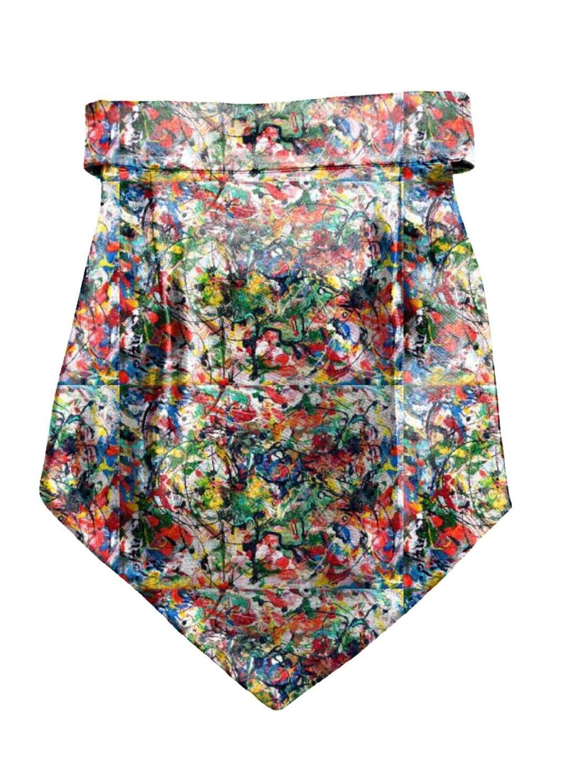 Blacksmith رباط عنق مطبوع بتصميم فني مع منديل جيب متطابق للرجال - وشاح رباط عنق للرجال مع منديل جيب متطابق - Image 1