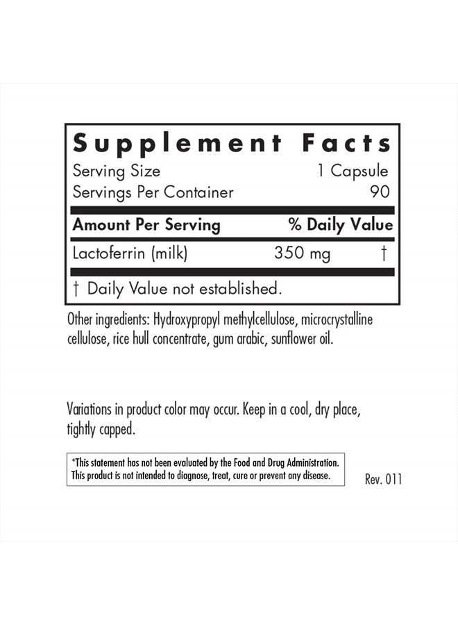 Allergy Research Group مكمل لاكتوفيرين - مكملات لاكتوفيرين 350 ملغ، كولستروم بقرى، ببتيد مناعي، مكملات حديد، كبسولات نباتية - 90 عدد - Image 2