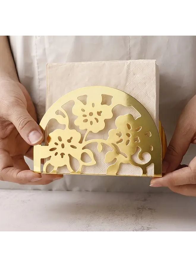 حامل مناديل أسود مزهر بتصميم مجوف من البلاستيك المتين لمطبخ طاولة الطعام ديكور المنزل والمطعم - Image 5