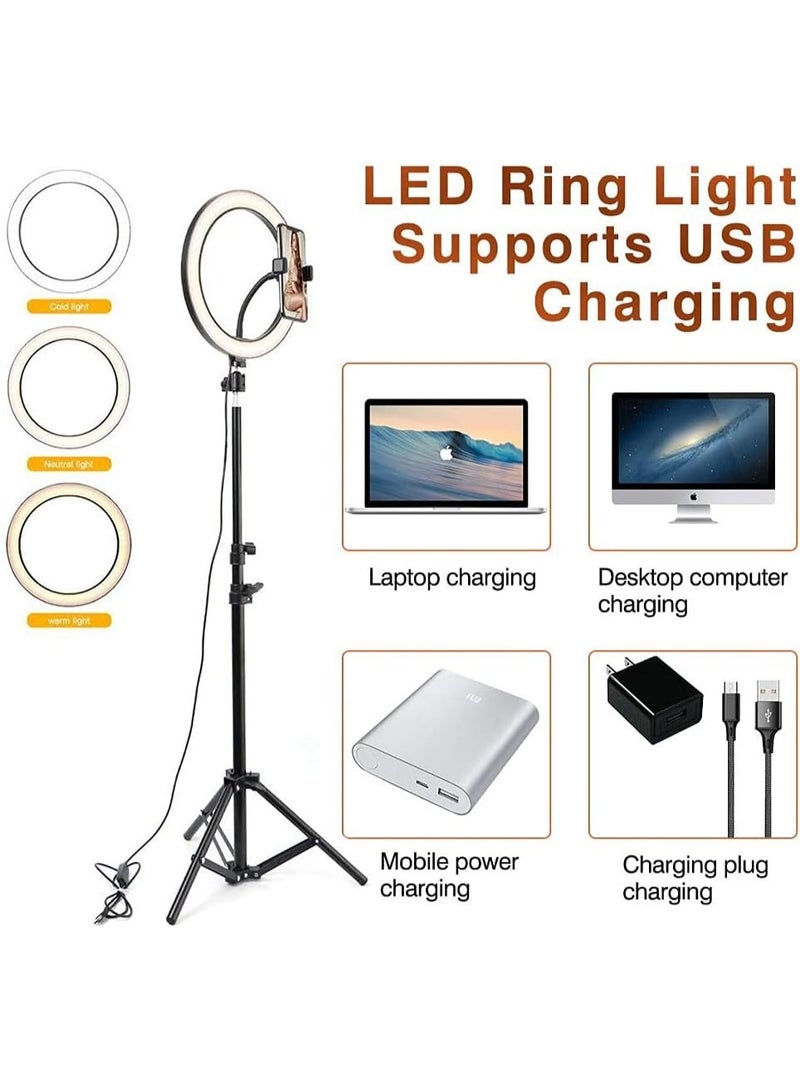 حلقة إضاءة 26 سم مع صوت USB – أبيض، إضاءة ثابتة - Image 4