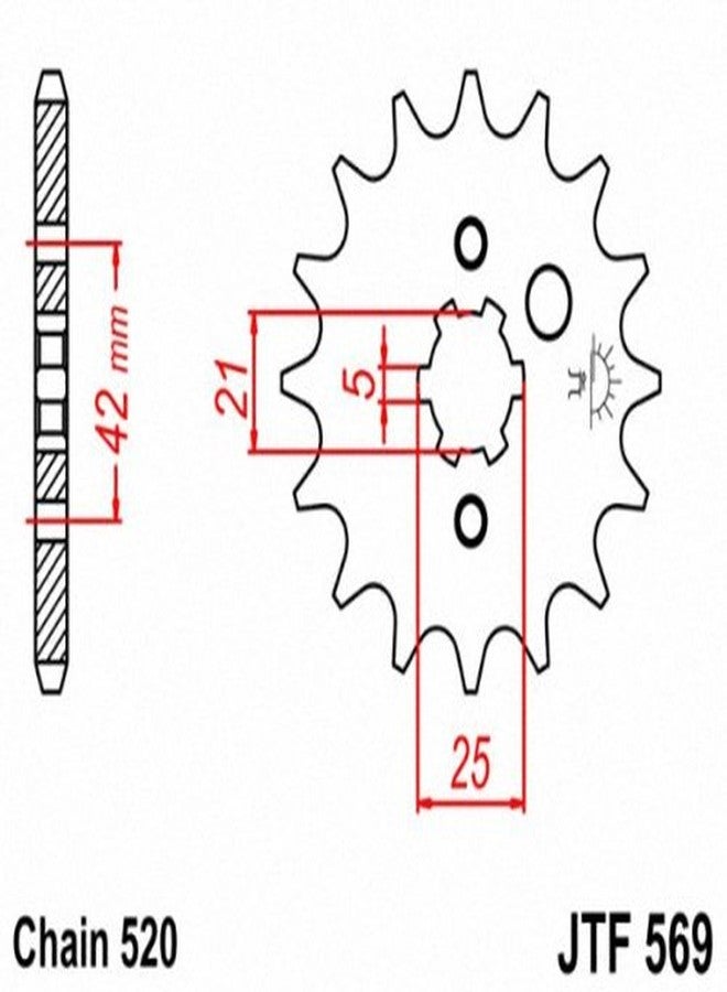 JT Sprockets JTF569.15 15T Steel Front Sprocket - Image 2