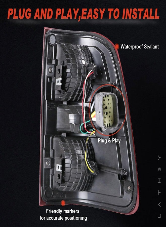 Lathsy Tail Lights Chrome Bezel Compatible With 2019-2023 Dodge Ram 1500 Right Passenger Side Replace:55112988AE - Image 4