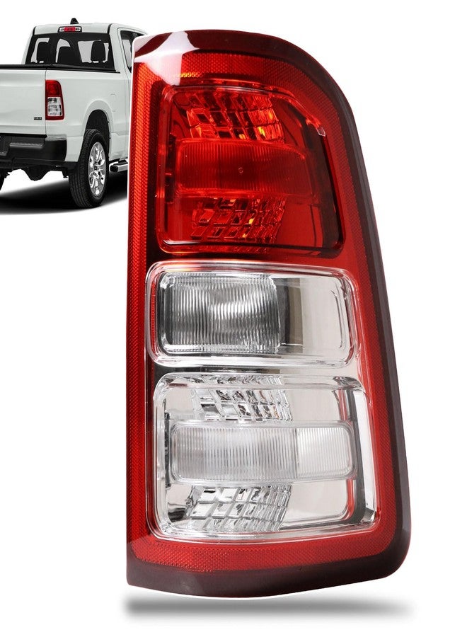 Lathsy Tail Lights Chrome Bezel Compatible With 2019-2023 Dodge Ram 1500 Right Passenger Side Replace:55112988AE - Image 1