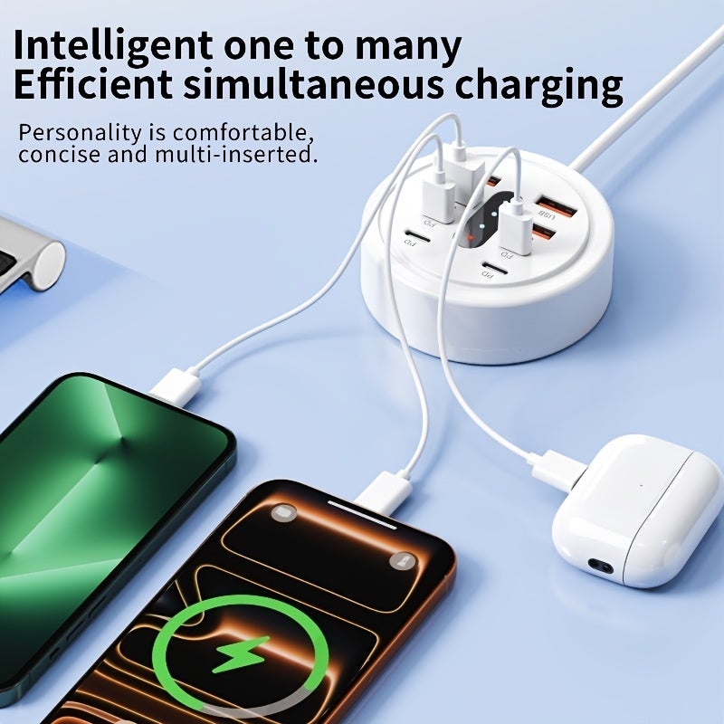 محور شحن سريع USB-C بقوة 66 واط، 8 في 1 مع 4 منافذ USB-C PD و 4 منافذ USB-A - Image 3