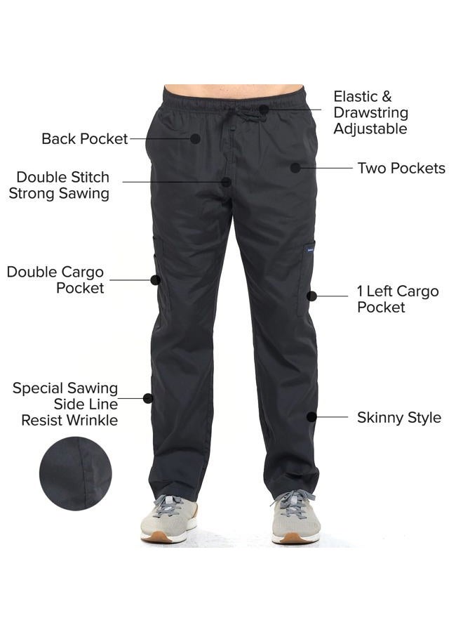 Dagacci Medical Uniform Unisex Scrubs Set Medical Scrubs Top and Pants (Small, Petwer Gray)  - Image 5