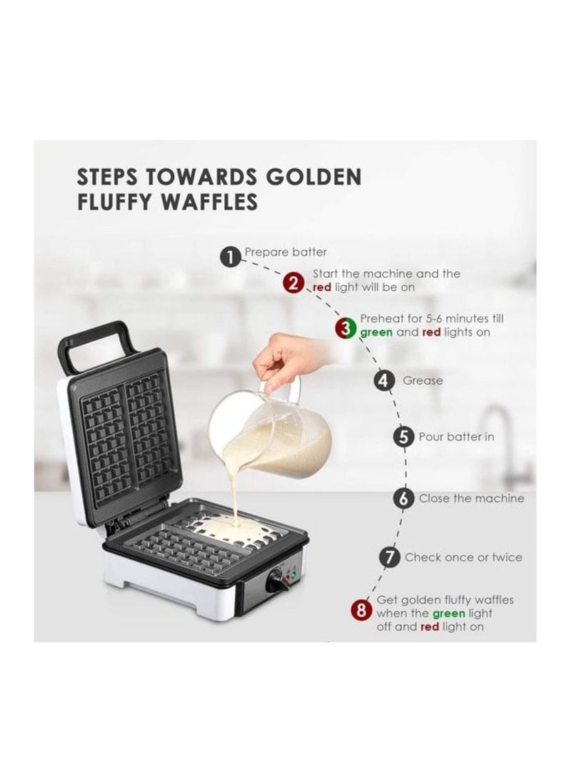 ENZO 2 Slice Waffle Maker With Adjustable Power -1200 W (ITA50036)  - Image 4